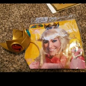 Princess Peach wig crown costume Halloween mario